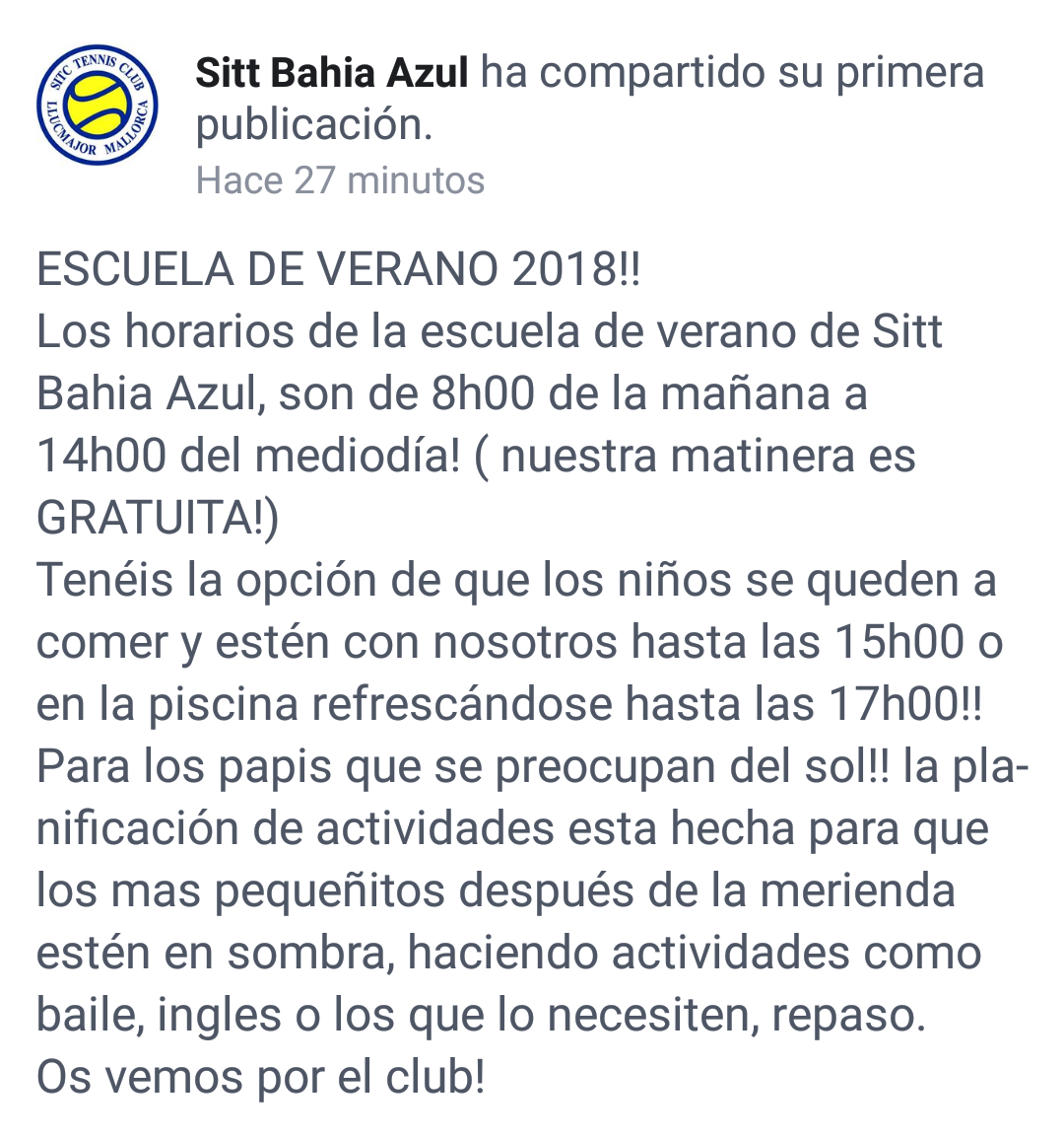 sitt bahia azul escola d'estiu