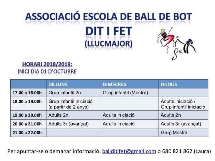 Ball de bot DIT I FET 2018-19